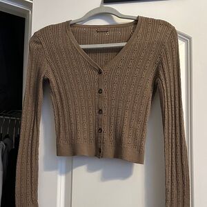 Brandy Melville Brown Button-Up Cardigan